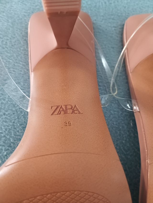 Sandalias ZARA Talla 39 con Lazos Brillantes