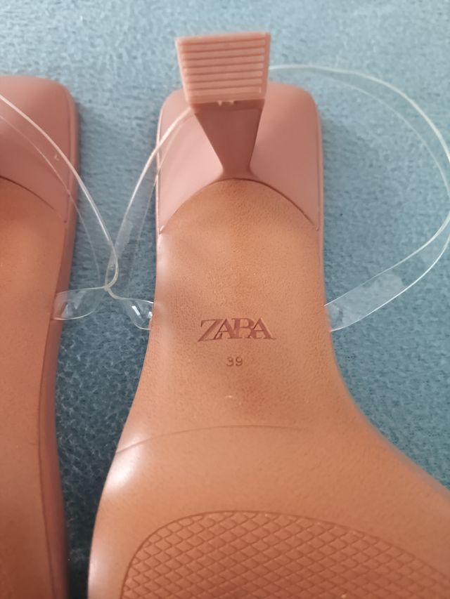 Sandalias ZARA Talla 39 con Lazos Brillantes