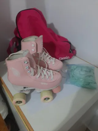 Patines Oxelo Talla 33 + Bolso y Cubrepatines