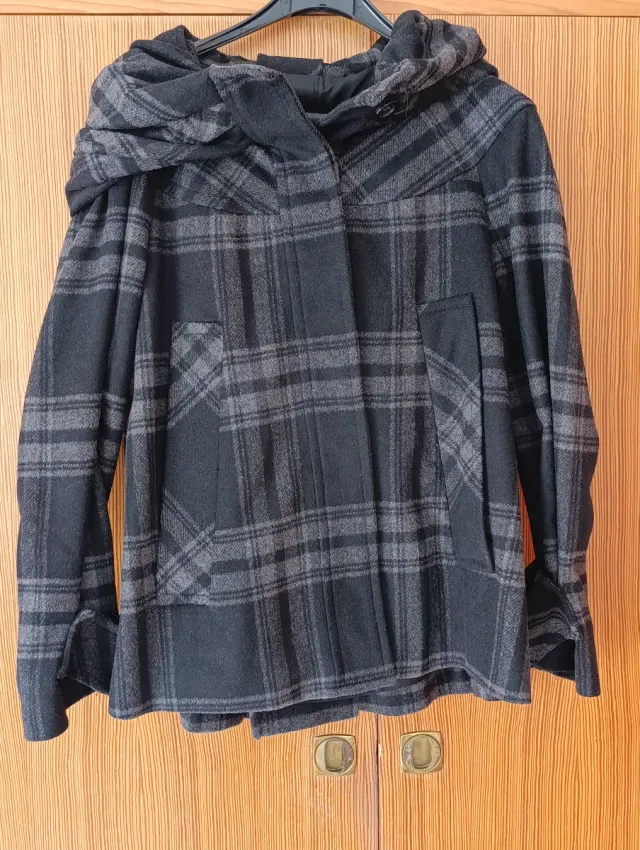 Chaquetón de cuadros mujer