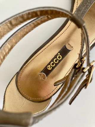 Sandalias ECCO Piel Gris Vintage Talla 38 Mujer