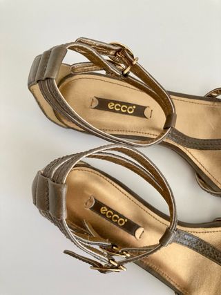 Sandalias ECCO Piel Gris Vintage Talla 38 Mujer
