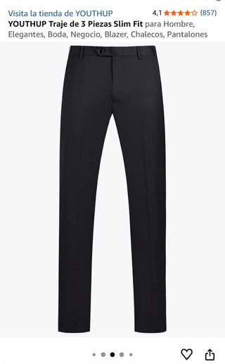 Traje YOUTHUP 3 Piezas Slim Fit Negro Hombre