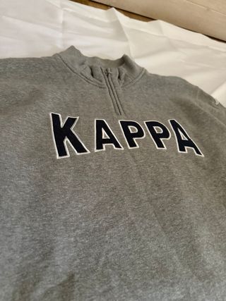 Sudadera Kappa Media Cremallera Gris Vintage