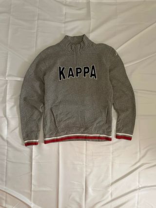 Sudadera Kappa Media Cremallera Gris Vintage