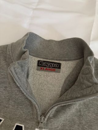 Sudadera Kappa Media Cremallera Gris Vintage