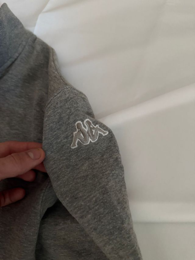 Sudadera Kappa Media Cremallera Gris Vintage