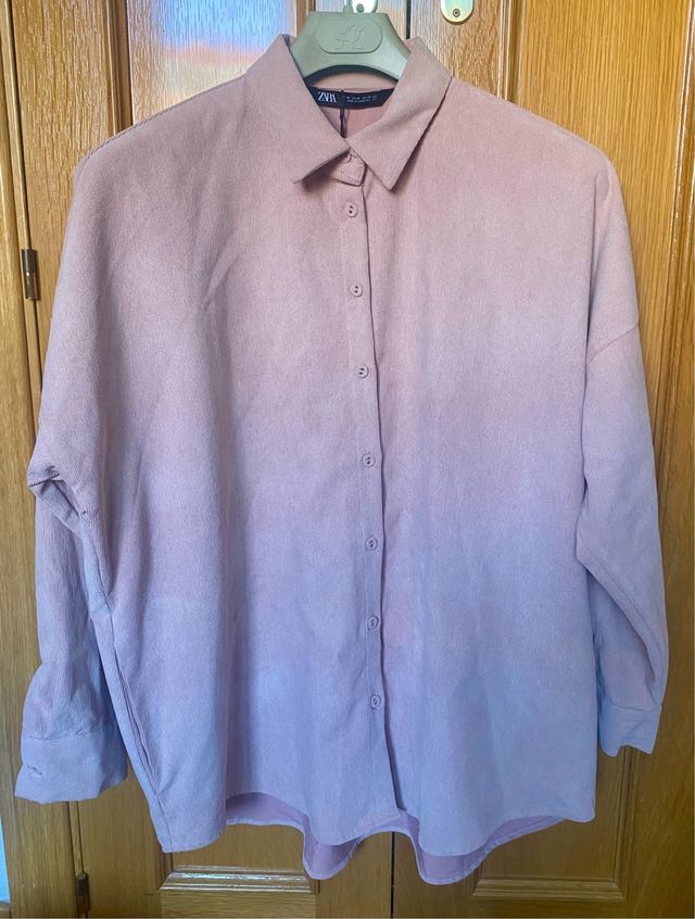 Camisa oversize Zara Talla M Rosa