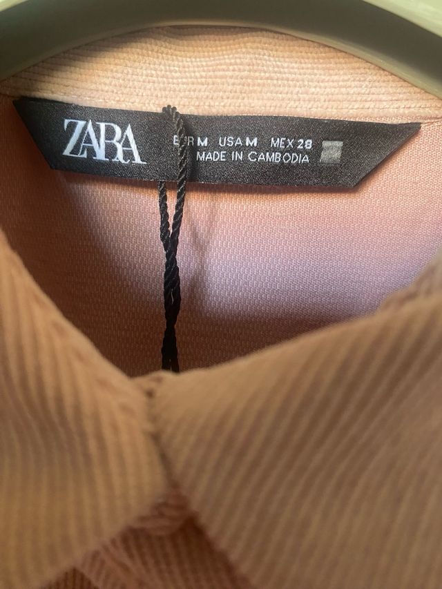 Camisa oversize Zara Talla M Rosa