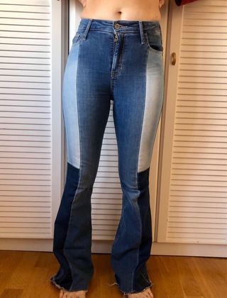 Pantalón vaquero Hollister flare patchwork