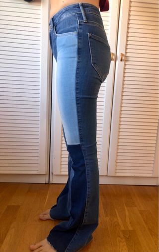 Pantalón vaquero Hollister flare patchwork