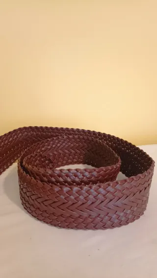 Cinturón imitación rafia chocolate