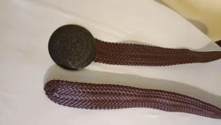 Cinturón imitación rafia chocolate