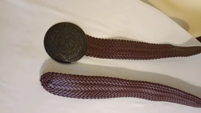 Cinturón imitación rafia chocolate