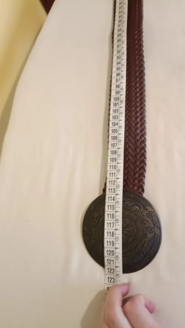 Cinturón imitación rafia chocolate