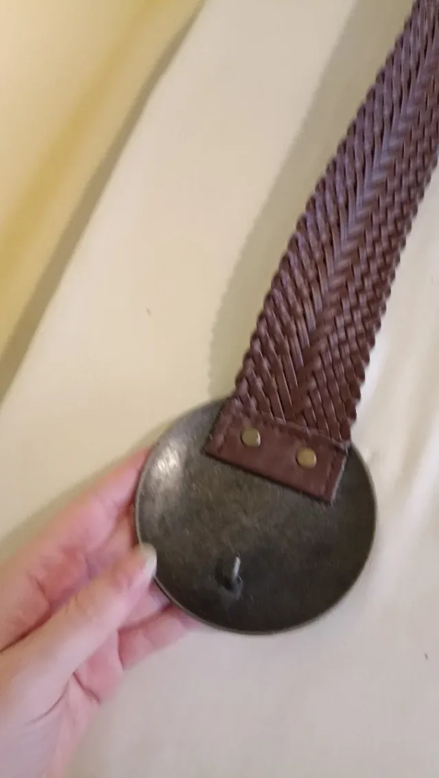 Cinturón imitación rafia chocolate