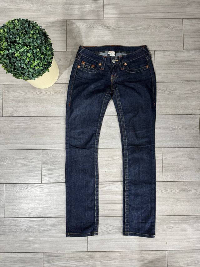 Jeans True Religion vita bassa blu