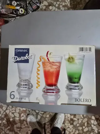 Set 6 Bicchieri Vetro Fantasia Frutta