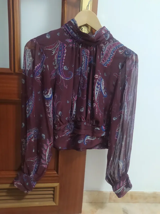 Blusa Mango Talla M Estampado Paisley