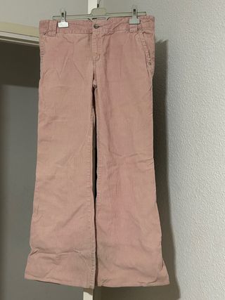Pantalón de campana micropana Zara rosa