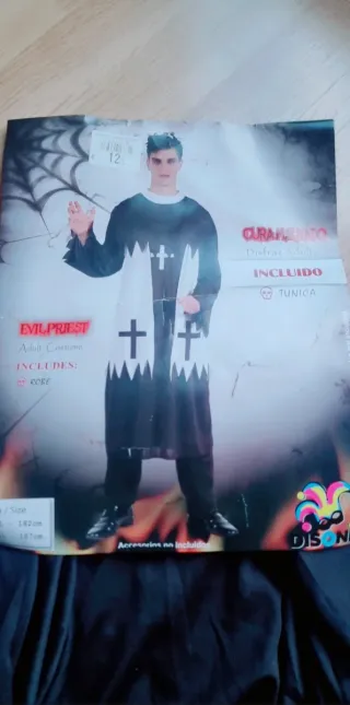 Disfraz  sacerdote Cura Halloween Talla L