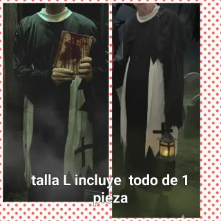 Disfraz sacerdote Cura Halloween Talla L