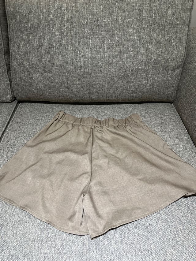 Pantalones cortos vestir mujer beige