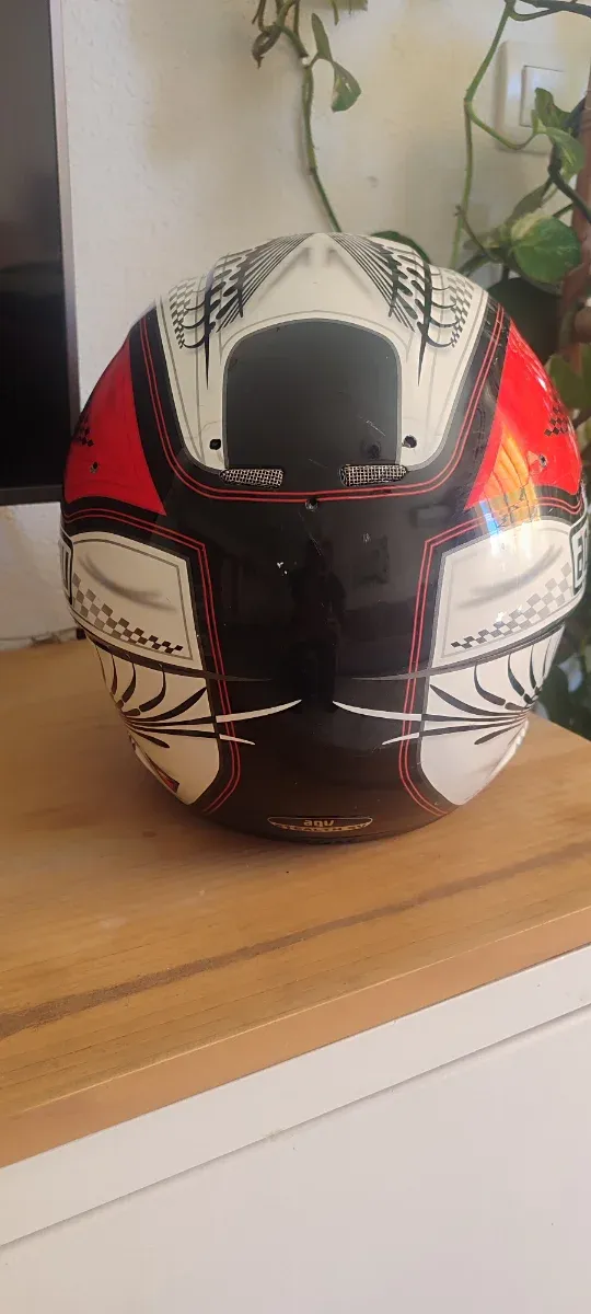Casco Moto AGV Rojo y Blanco