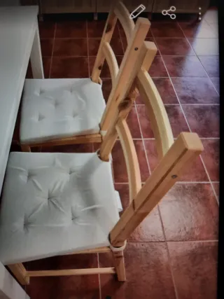 Mesa y 6 Sillas Ikea Madera Blanca