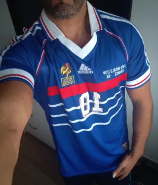 Camiseta Vintage Francia Adidas Mundial 98, Zidane