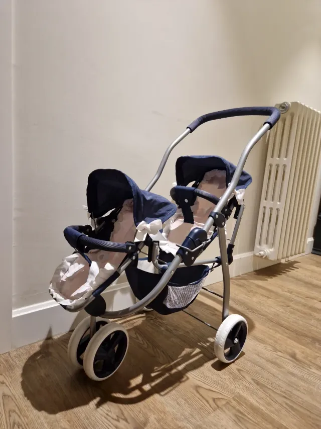 Cochecito gemelos juguete La Nina azul