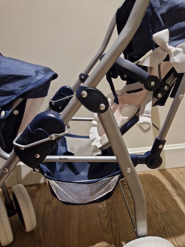 Cochecito gemelos juguete La Nina azul