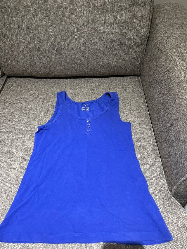 Camiseta tirantes azul talla S