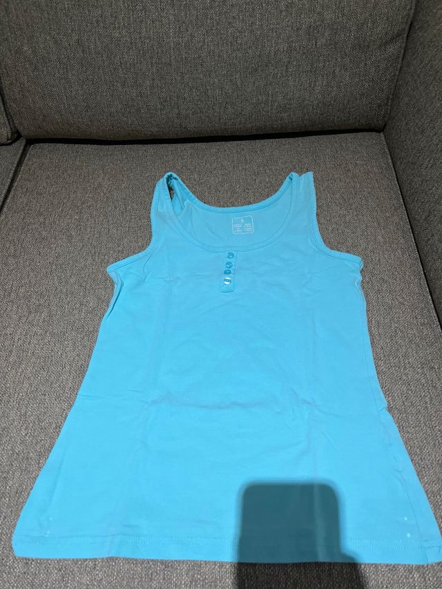 Camiseta tirantes azul talla S