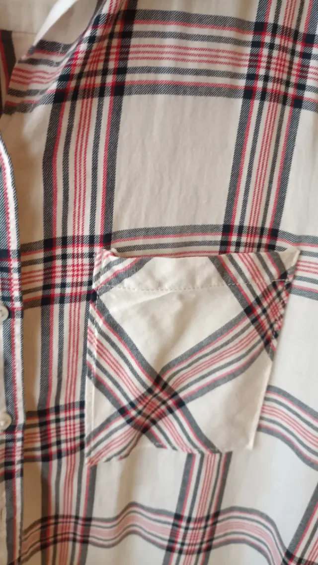 Camisa cuadros rosa y blanca