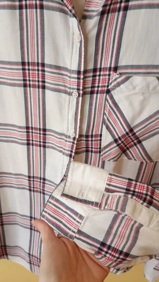 Camisa cuadros rosa y blanca