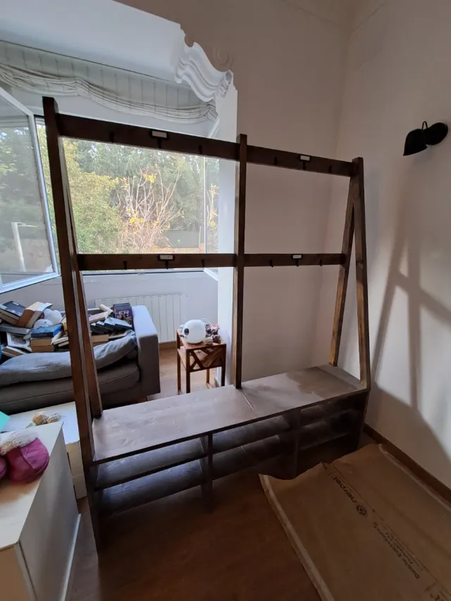 Mueble entrada zapatero perchero banco.
