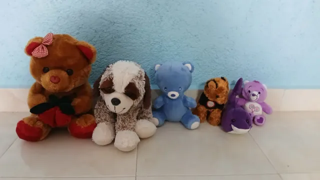 LOTE 6 Peluches Perros Y Osos