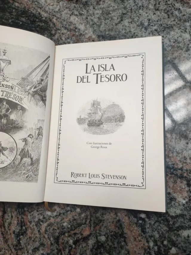 4 libros (La Isla del Tesoro) y  Regalo más libros