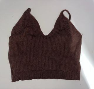 Top de niña marrón de punto