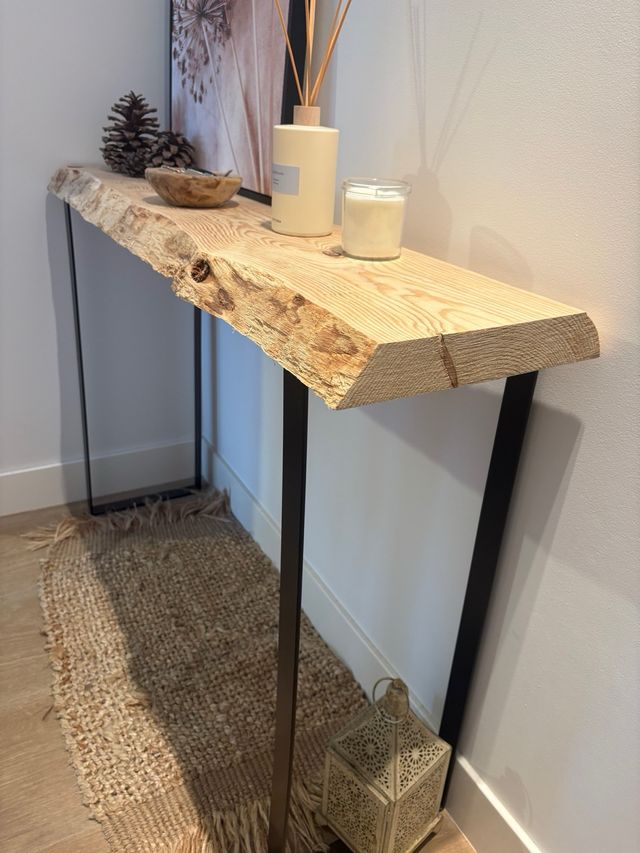 Mesa madera natural sin tratar