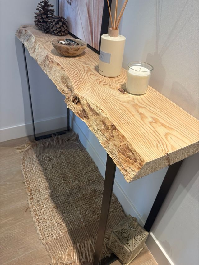 Mesa madera natural sin tratar
