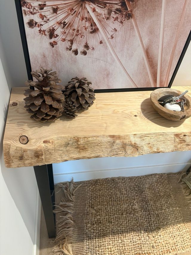 Mesa madera natural sin tratar