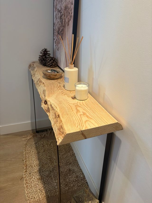 Mesa madera natural sin tratar