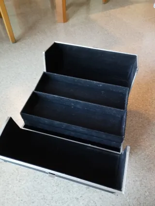 Maletín maquillaje profesional grande negro y plat