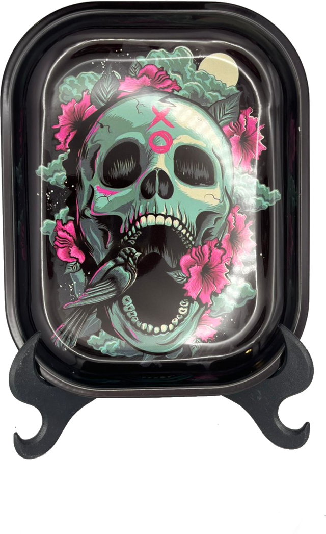 Bandeja decorativa calavera floral artística