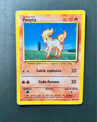 Set 3 Carte Pokémon Ponyta, 1 prima edizione
