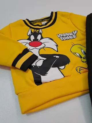 Completo bambino Looney Tunes giallo 9/12 mesi nuo