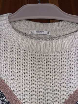 Jersey flecos beige multicolor talla única