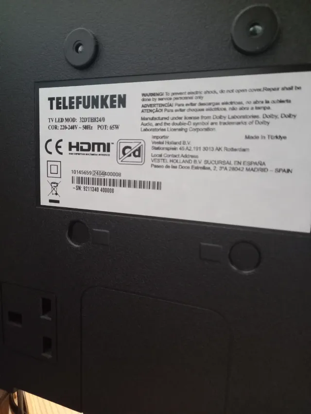 Televisor Telefunken 30 Negro